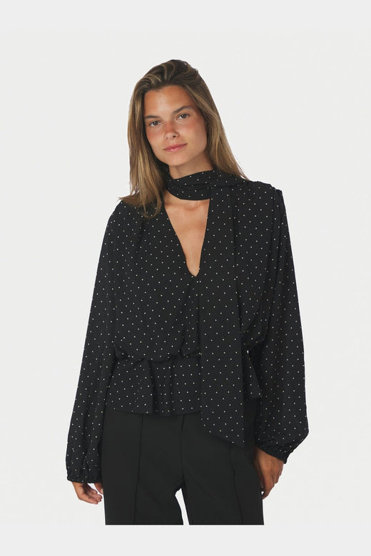 Neo Noir - Ettalie Dot Blouse 171098 - 100 - Black