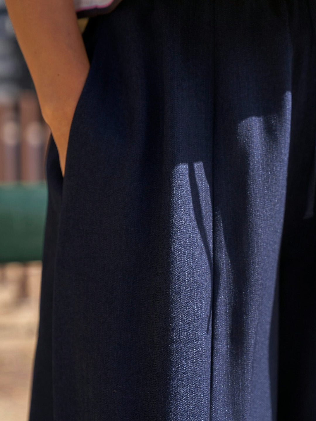Neo Noir - Eveline Pinstripe Pants 169650 - 141 - Navy Bukser 