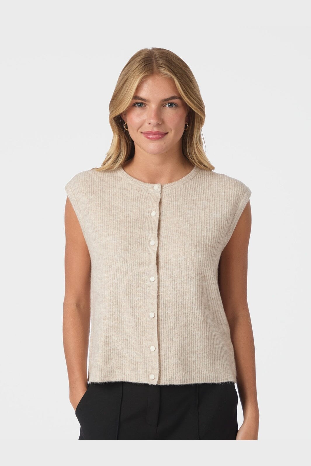 Neo Noir - Everest Knit Vest 164870 - 119 - Sand Melange