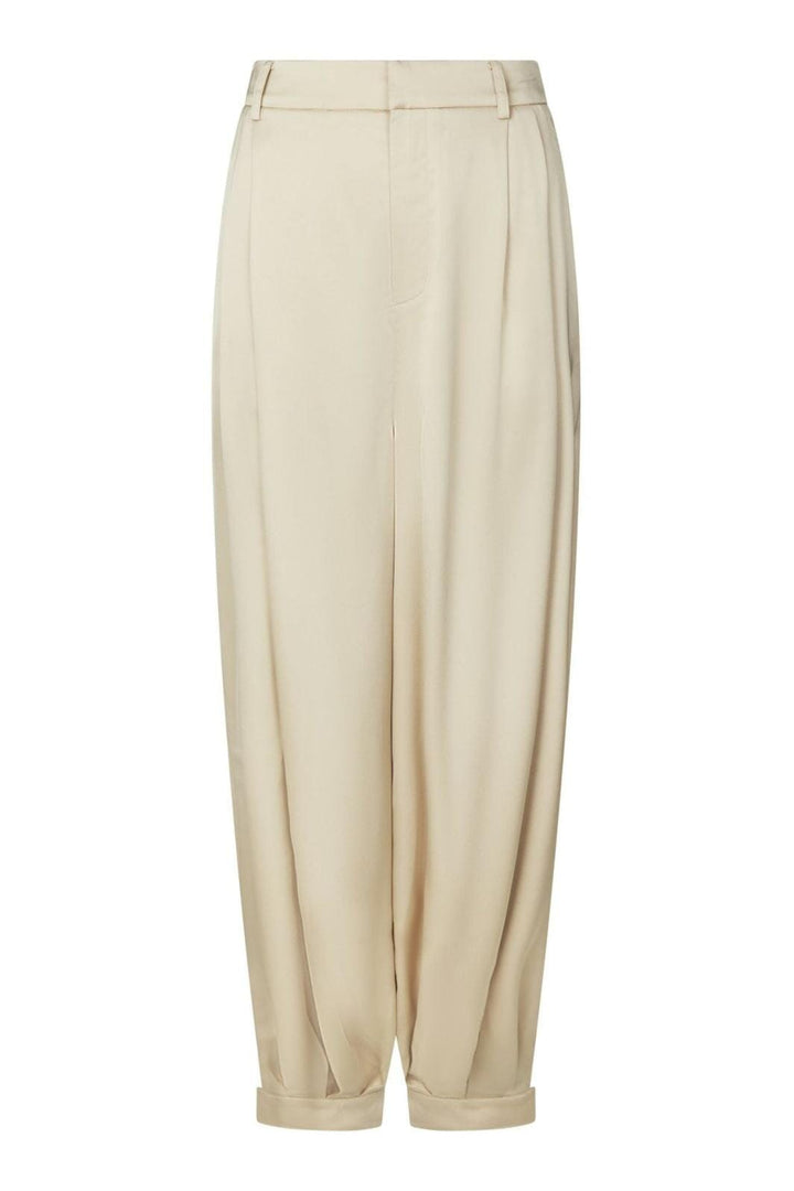Neo Noir - Fayla Drapy Satin Balloon Pants 167418 - 125 - Dark Sand Bukser 
