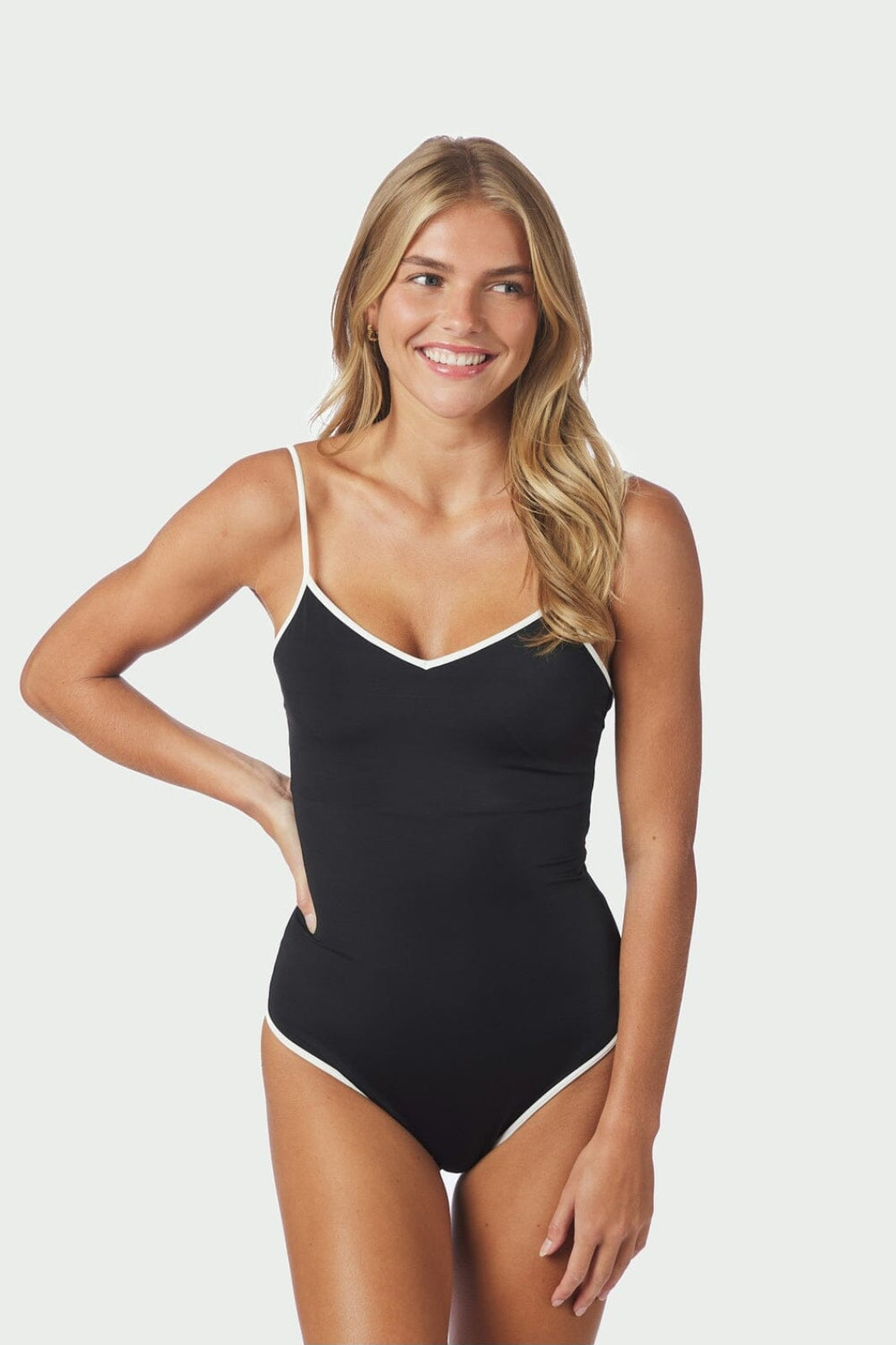 Neo Noir - Felice Solid Contrast Swimsuit 167795 - 727 - Black/White