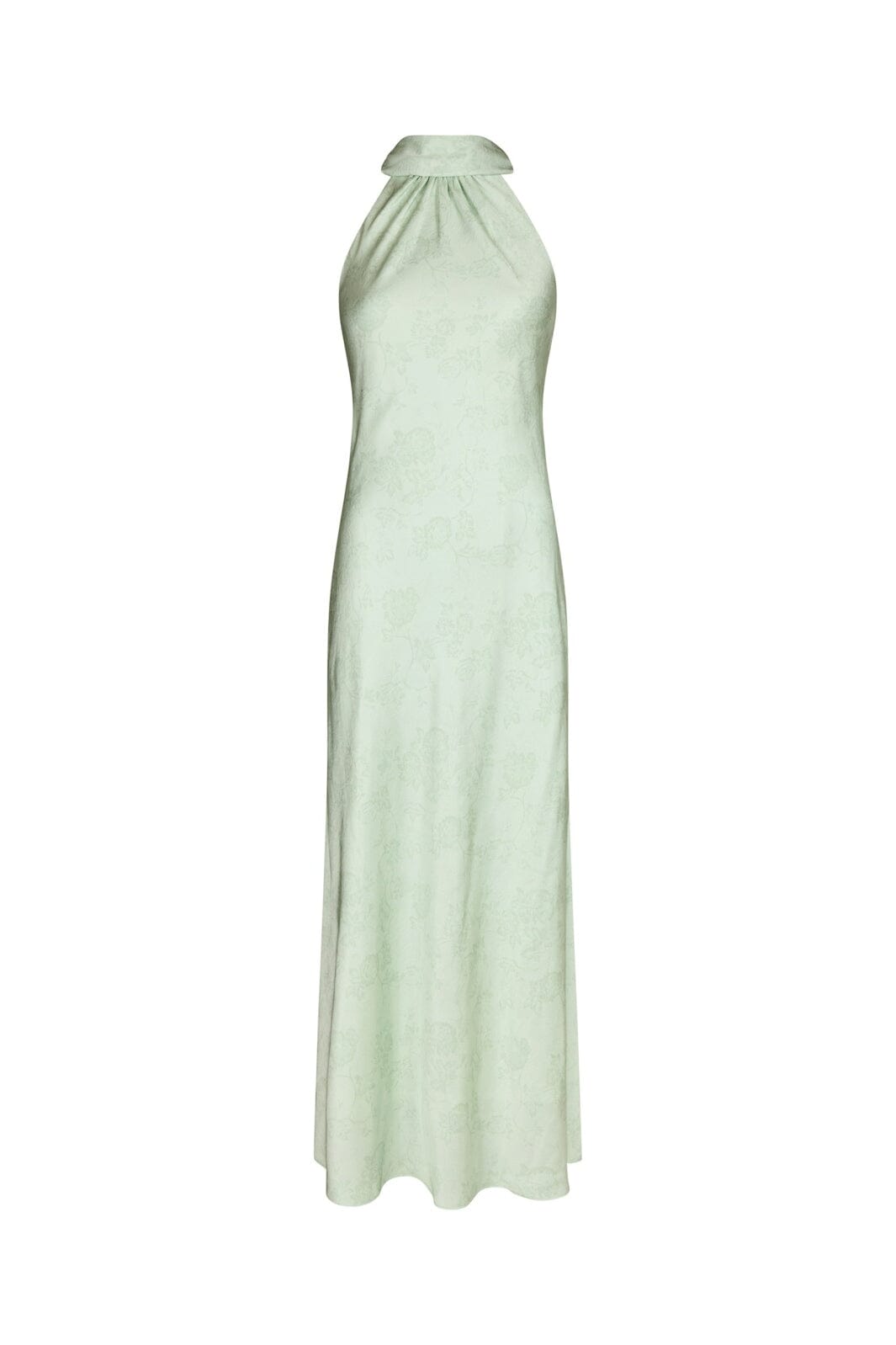 Neo Noir - Fiona Pattern Satin Dress 168367 - 154 - Light Green