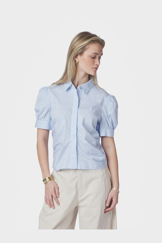 Neo Noir - Frannie Soft Stripe Shirt 169738 - 145 - Light Blue