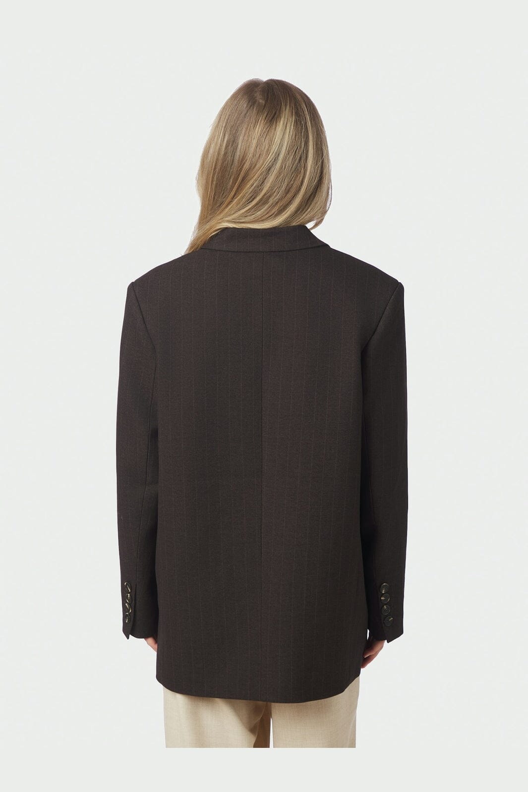 Neo Noir - Gaby Pinstripe Blazer 168204 - 676 - Dark Brown