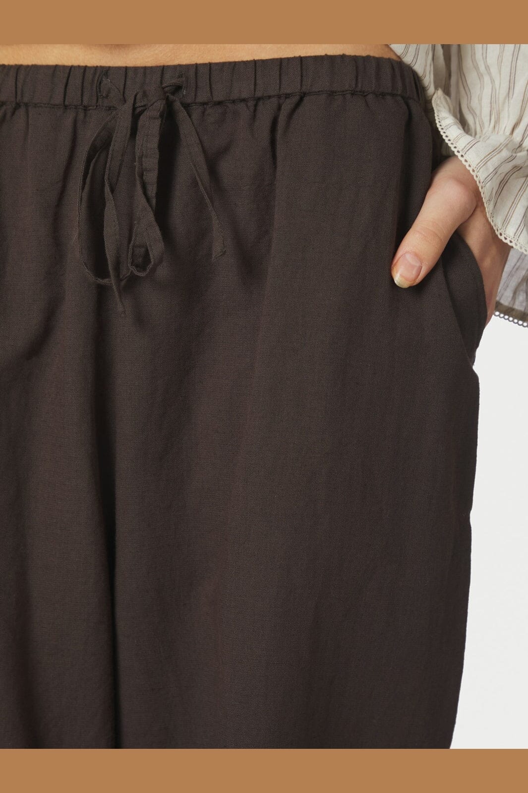 Neo Noir - Heifa Linen Pants 167698 - 676 - Dark Brown