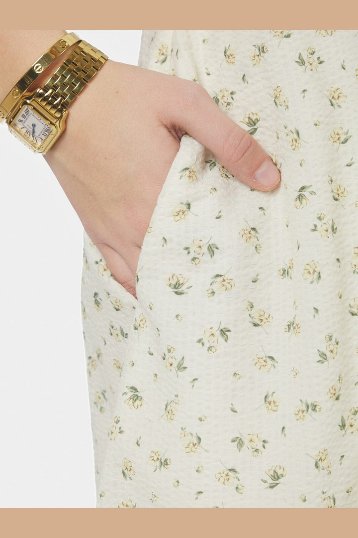 Neo Noir - Illana Small Rose Flower Dress 169259 - 191 - Light Yellow