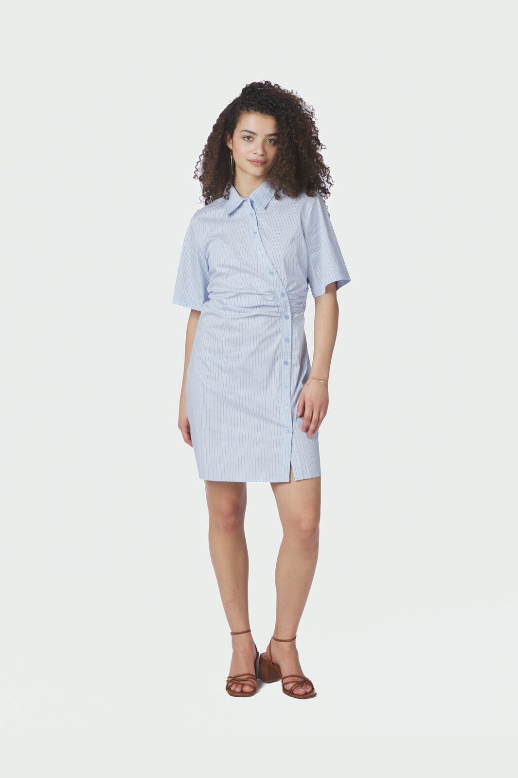 Neo Noir - Jas Stripe Shirt Dress 169489 - 145 - Light Blue