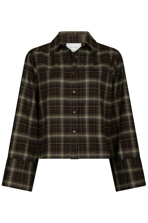 Neo Noir - Jaylin Flannel Check Shirt 171705 - 676 - Dark Brown Skjorter 