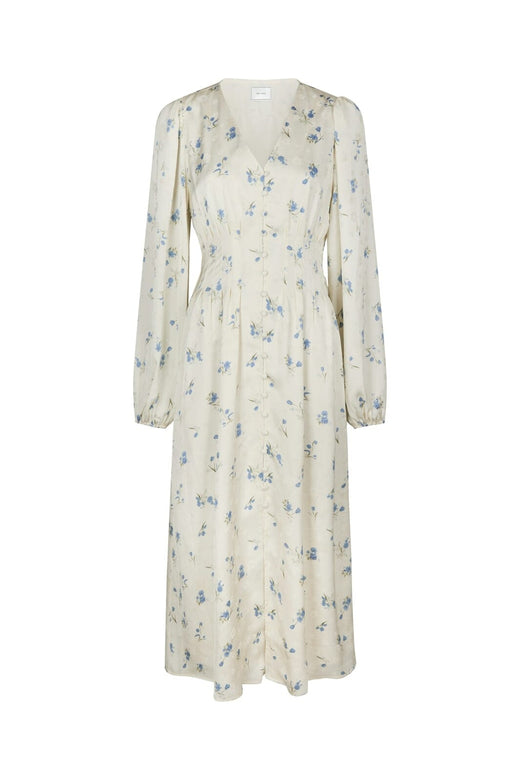 Neo Noir - Jellie Satin Rose Dress 169382 - 122 - Creme