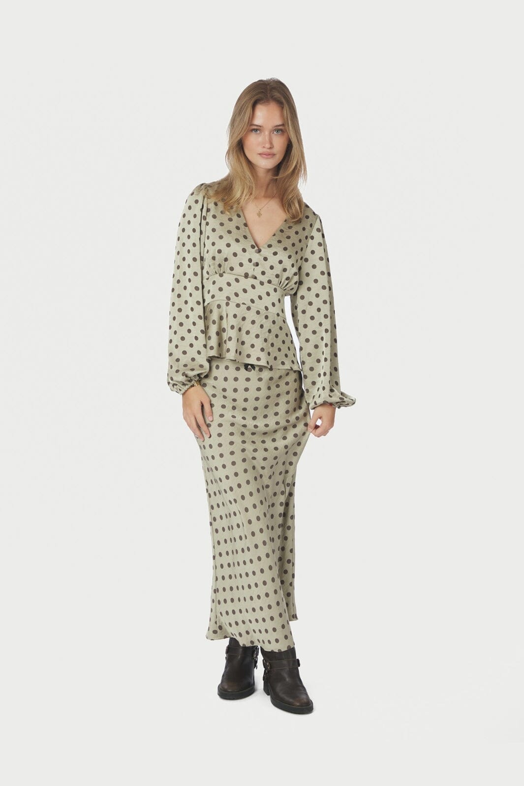 Neo Noir - Jellima Dotted Blouse 167743 - 236 - Pistachio