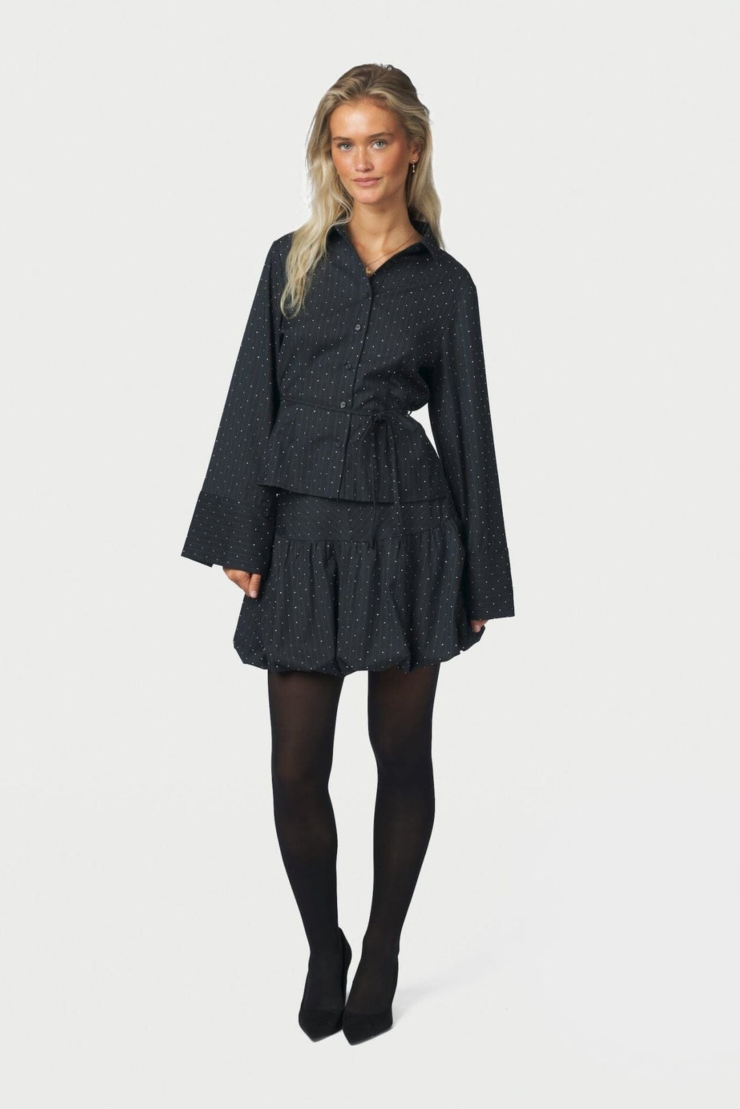Neo Noir - Jovanna Bedaz Pinstripe Skirt 171212 - 132 - Antracit Nederdele 