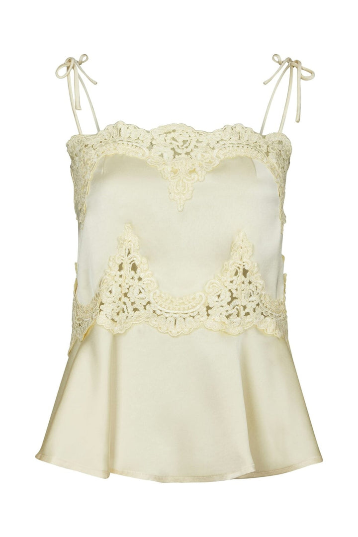 Neo Noir - Kaela Heavy Sateen Lace Top 168290 - 191 - Light Yellow