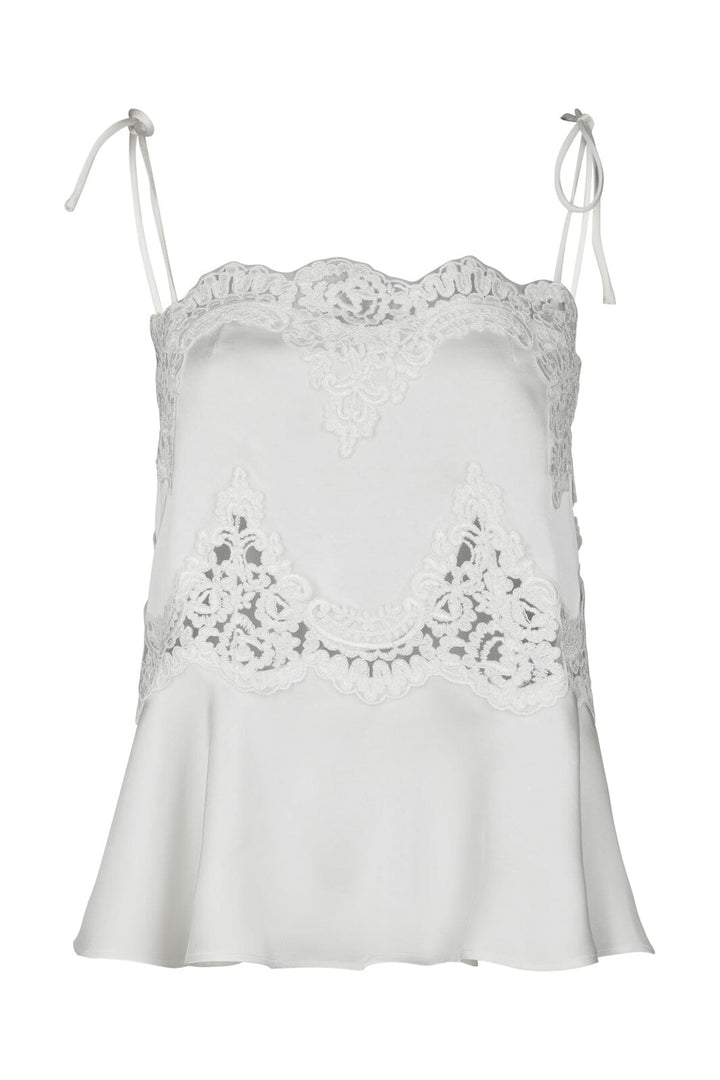 Neo Noir - Kaela Heavy Sateen Lace Top 168290 - 621 - Pearl