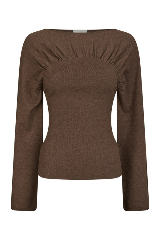 Neo Noir - Kaiba Knit Blouse 166875 - 205 - Brown Melange
