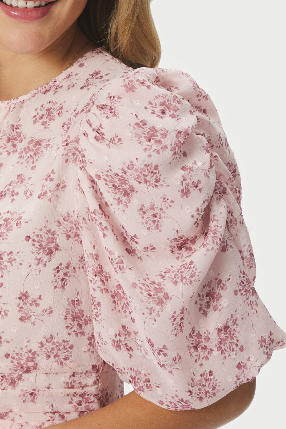 Neo Noir - Kikka Chiffon Flower Dress 167915 - 165 - Rose