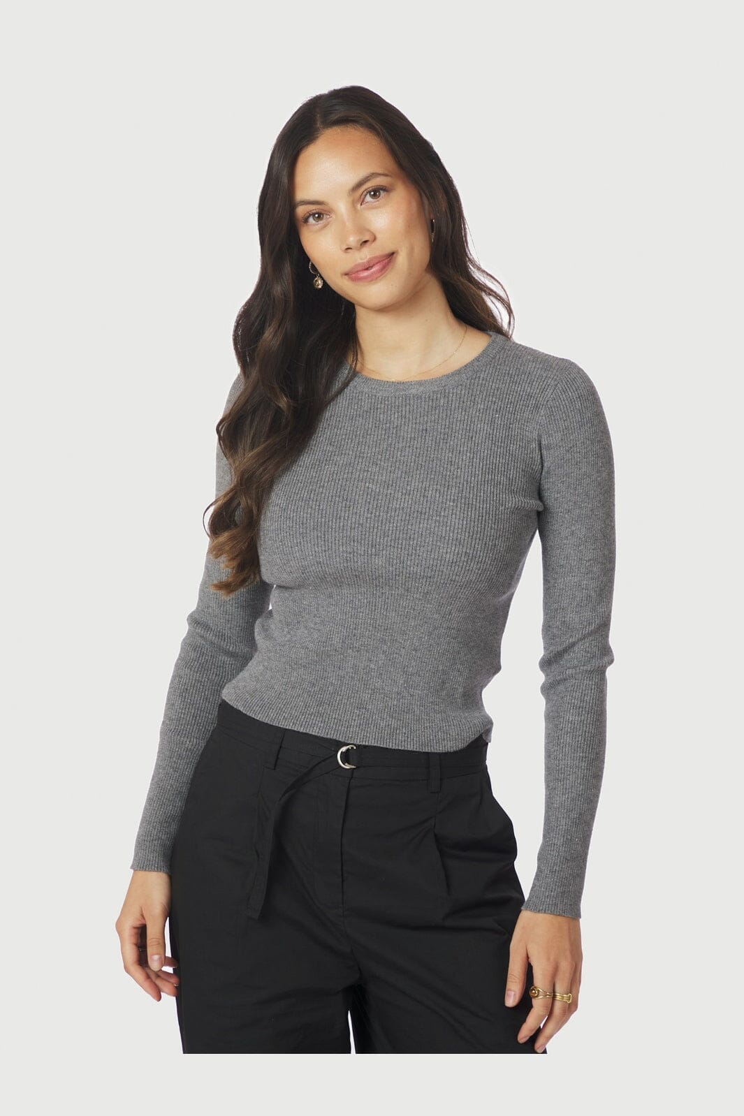Neo Noir - Kirrera Knit Blouse 166614 - 107 - Dark Grey Melange