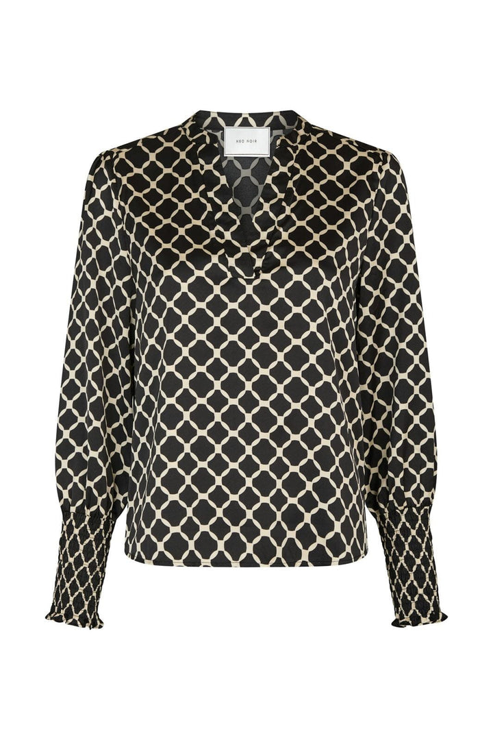 Neo Noir - Landa Tile Print Blouse 166926 - 100 - Black