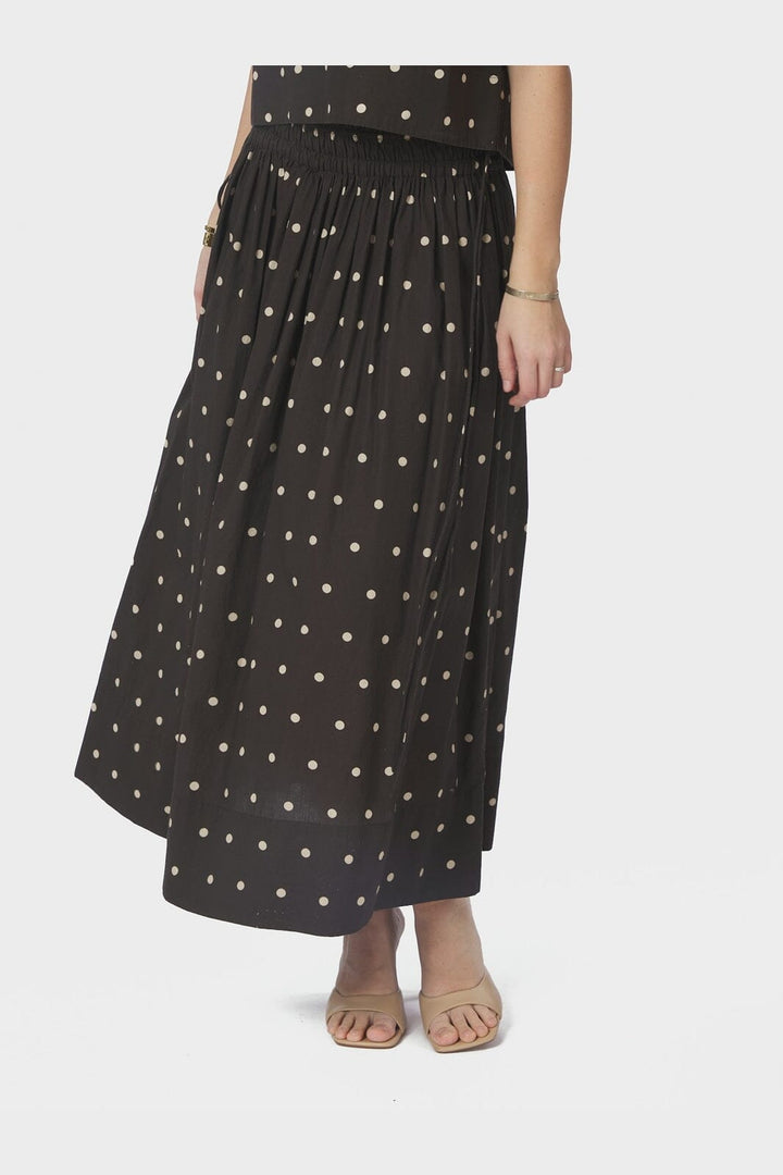 Neo Noir - Lillie Dot Skirt 167645 - 676 - Dark Brown