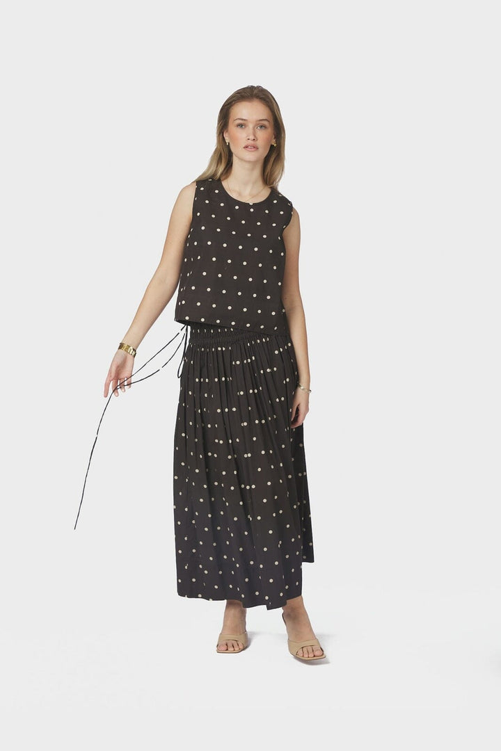 Neo Noir - Lillie Dot Skirt 167645 - 676 - Dark Brown