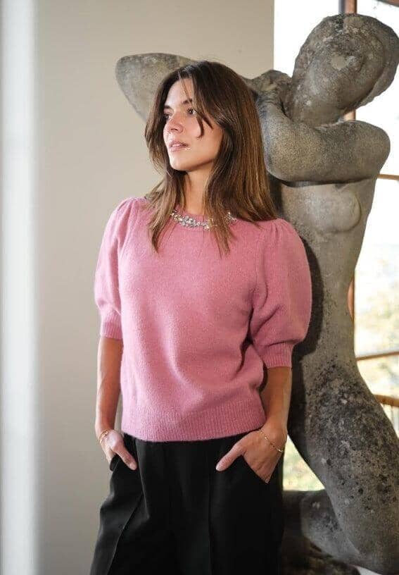 Neo Noir - Nnmaia Stone Knit Blouse 162914 - 165 - Rose Bluser 