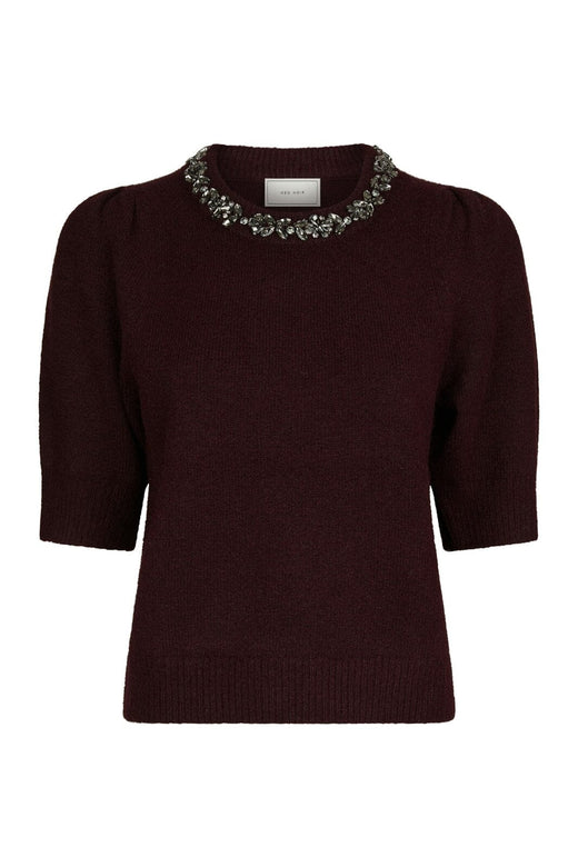 Neo Noir - Maia Stone Knit Blouse 162914 - 682 - Wine