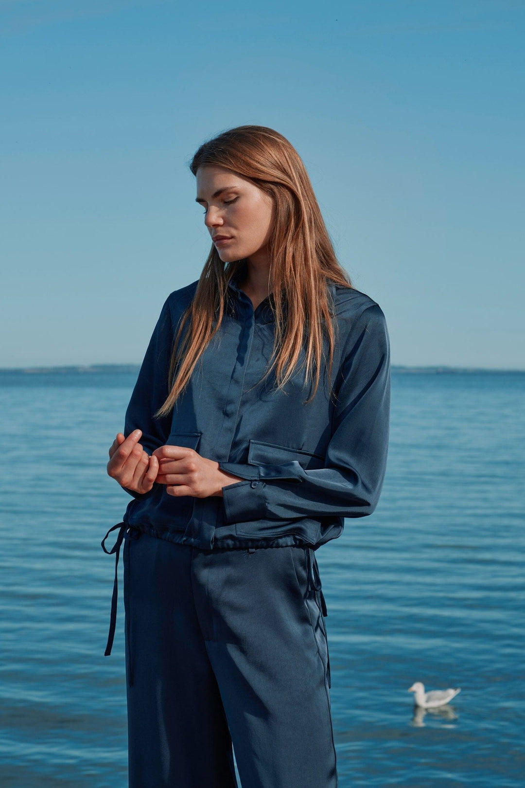 Neo Noir - Manille Heavy Sateen Shirt 169616 - 678 - Midnight Blue Skjorter 