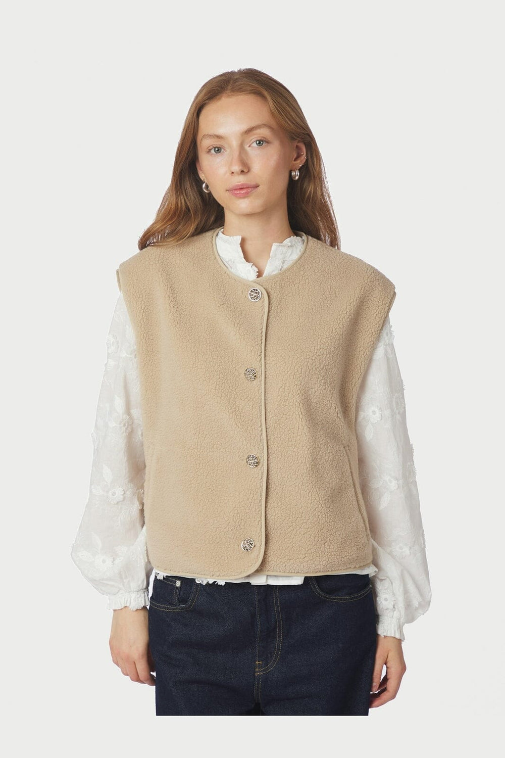 Neo Noir - Mariko Teddy Vest 164594 - 213 - Sand