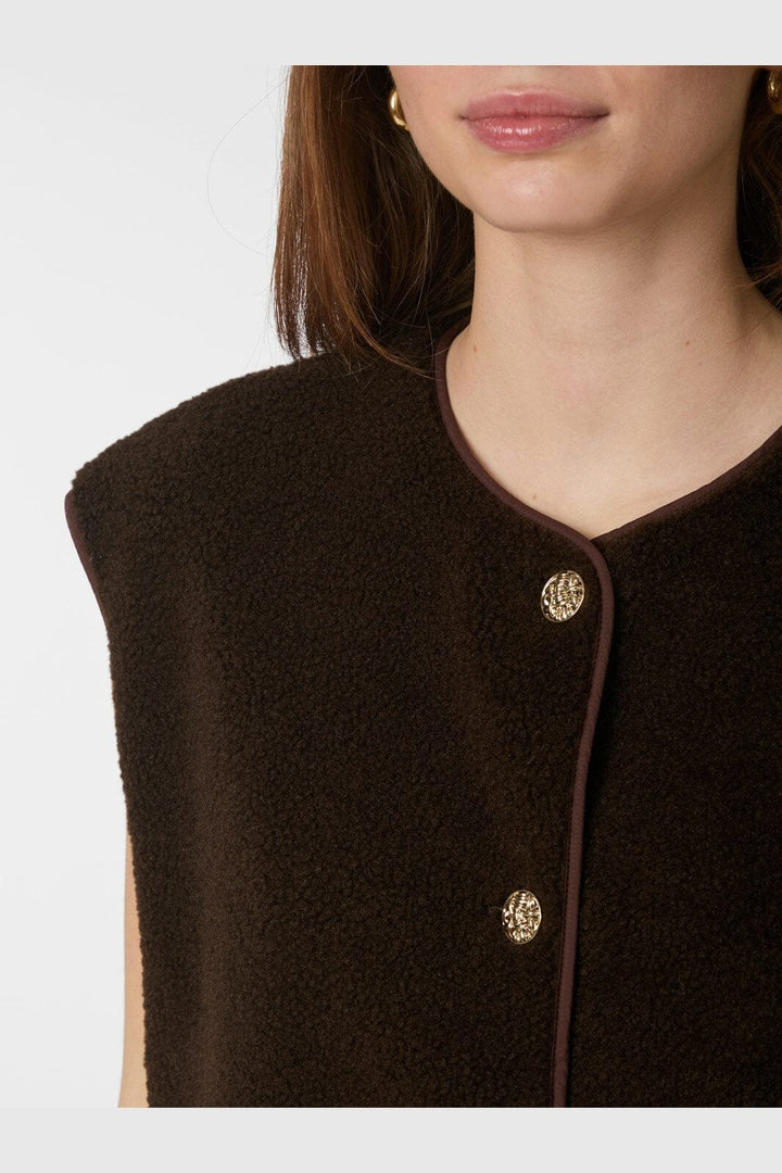 Neo Noir - Mariko Teddy Vest 164594 - 676 - Dark Brown