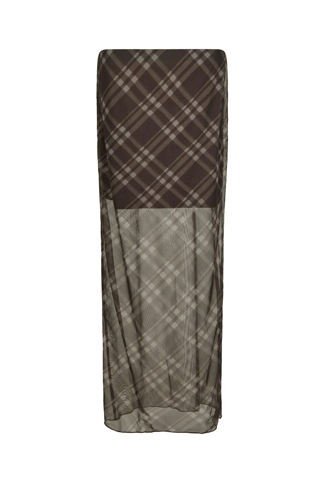 Neo Noir - Marlise Check Mesh Skirt 167207 - 676 - Dark Brown