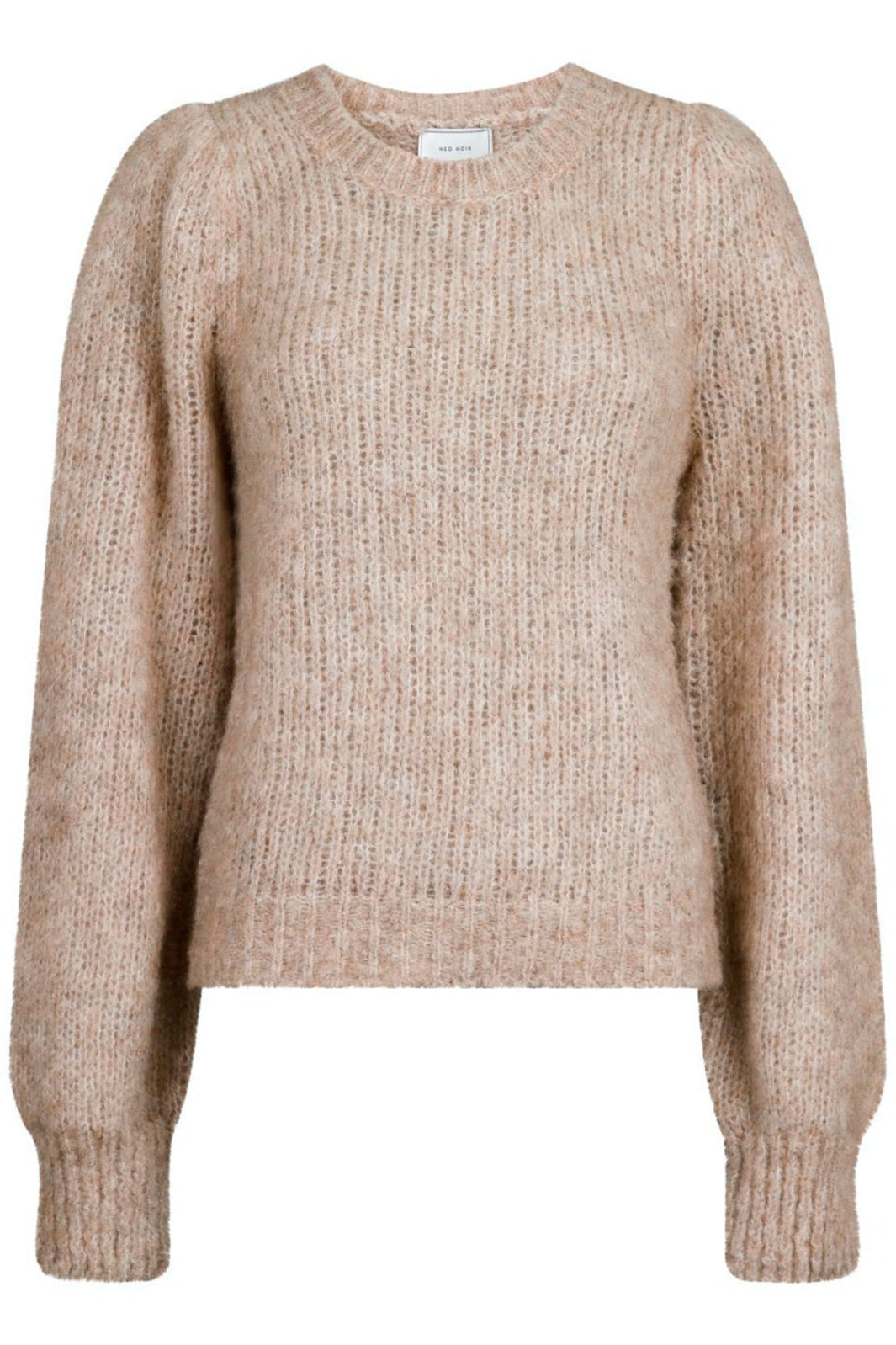 Neo Noir - Martina Fluffy Knit Blouse - Beige Strikbluser 
