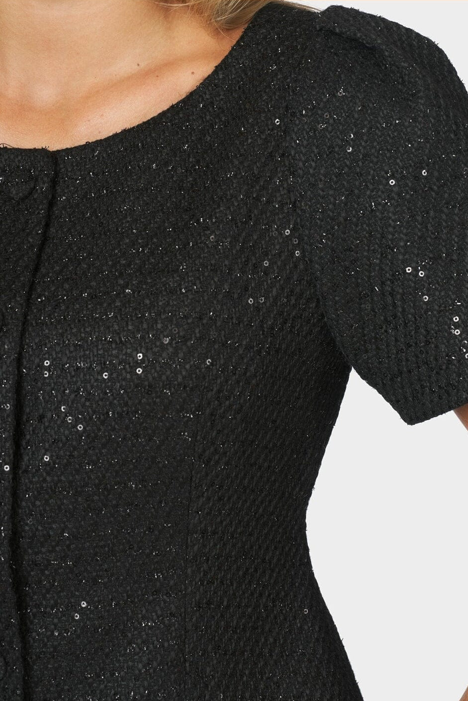Neo Noir - Mifura Boucle Sequin Blouse 170860 - 100 - Black