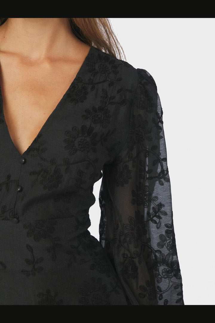 Neo Noir - Milly Embroidery Dress 170738 - 100 - Black