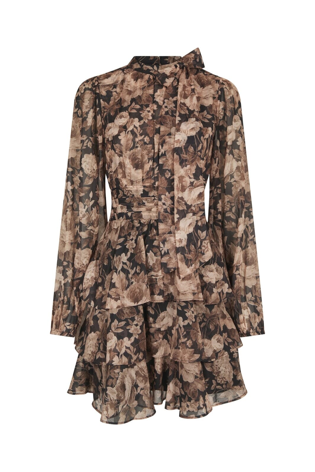 Neo Noir - Mio Vintage Flower Dress 168488 - 372 - Black Sand