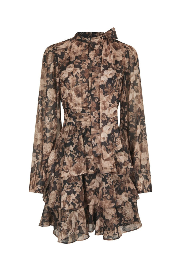 Neo Noir - Mio Vintage Flower Dress 168488 - 372 - Black Sand