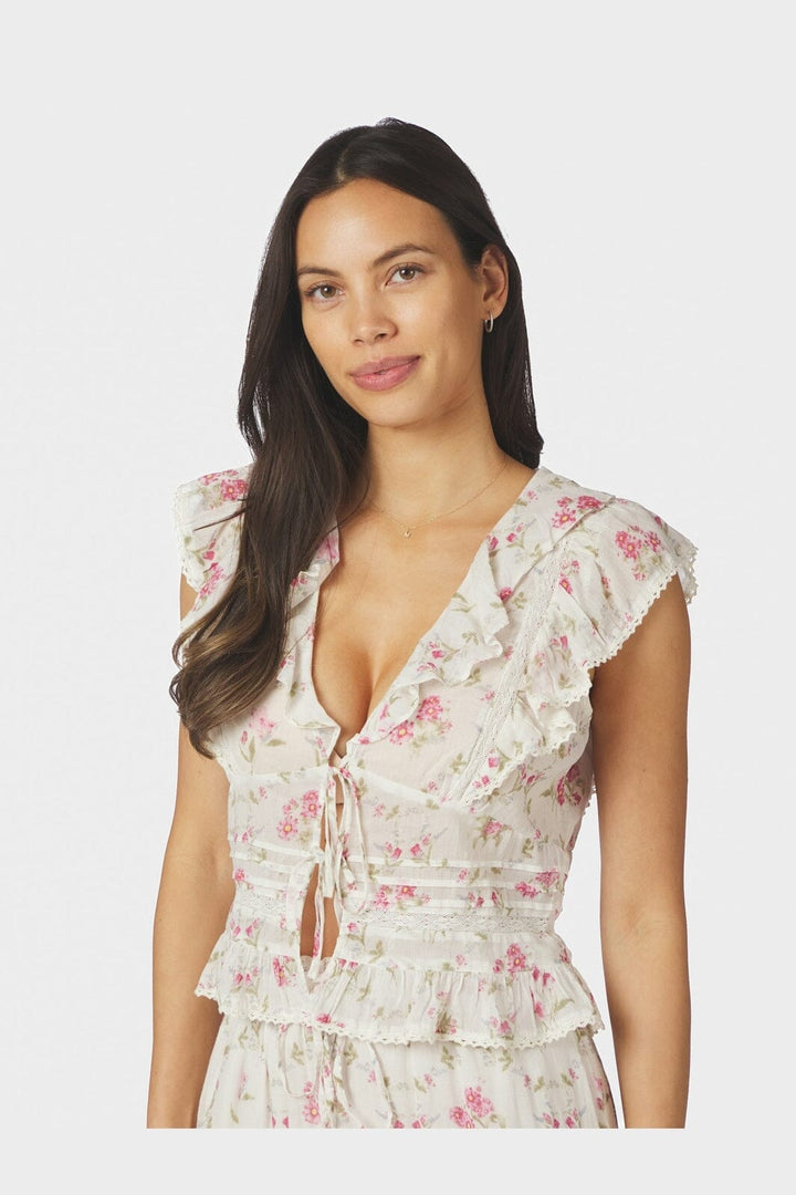 Neo Noir - Netali Spring Flower Top 168728 - 121 - Off White