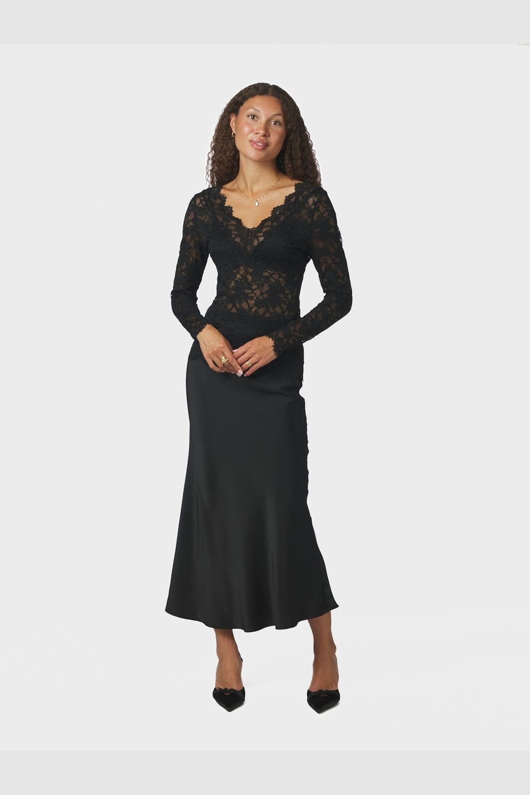 Neo Noir - Orlia Lace Blouse 171213 - 100 - Black