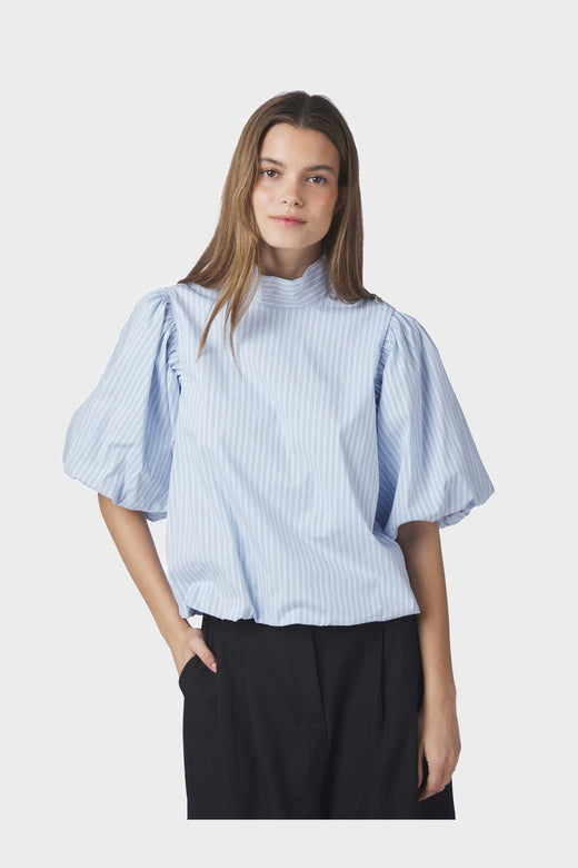 Neo Noir - Parisa Stripe Blouse 169527 - 145 - Light Blue