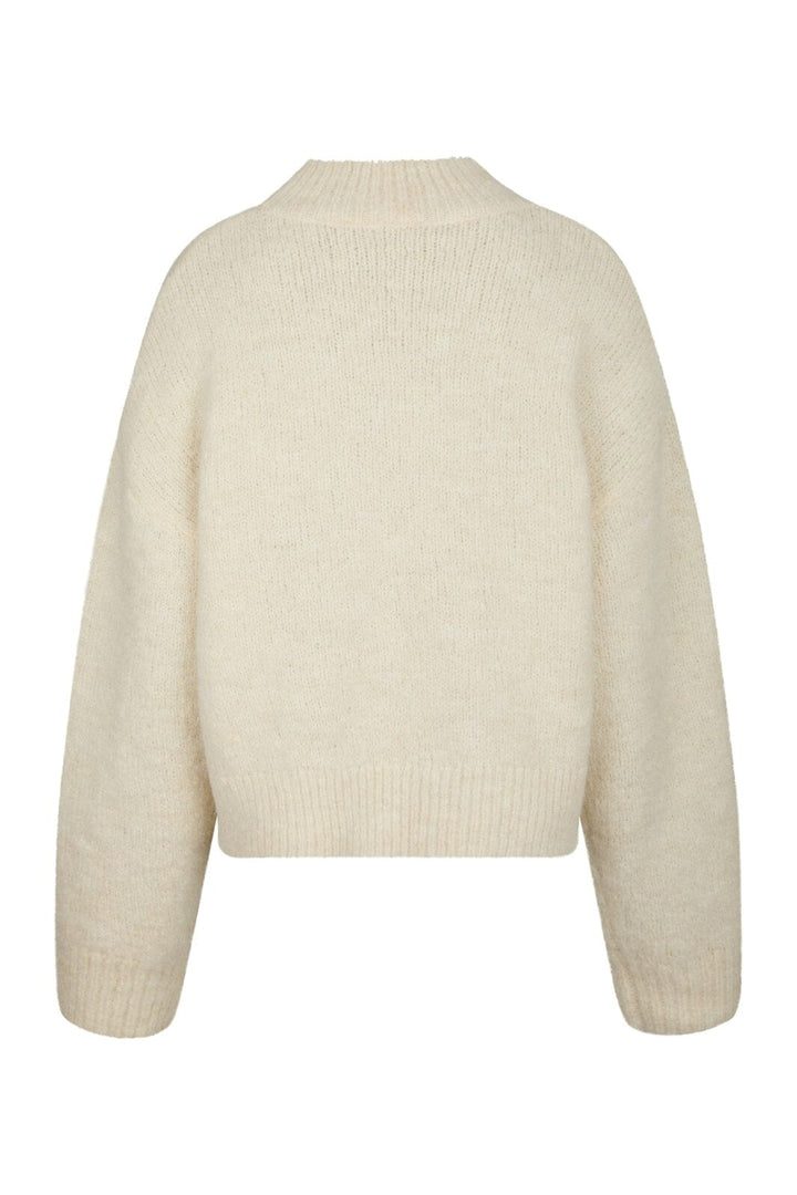 Neo Noir - Paulina Fluffy Knit Blouse 164729 - 121 - Off White