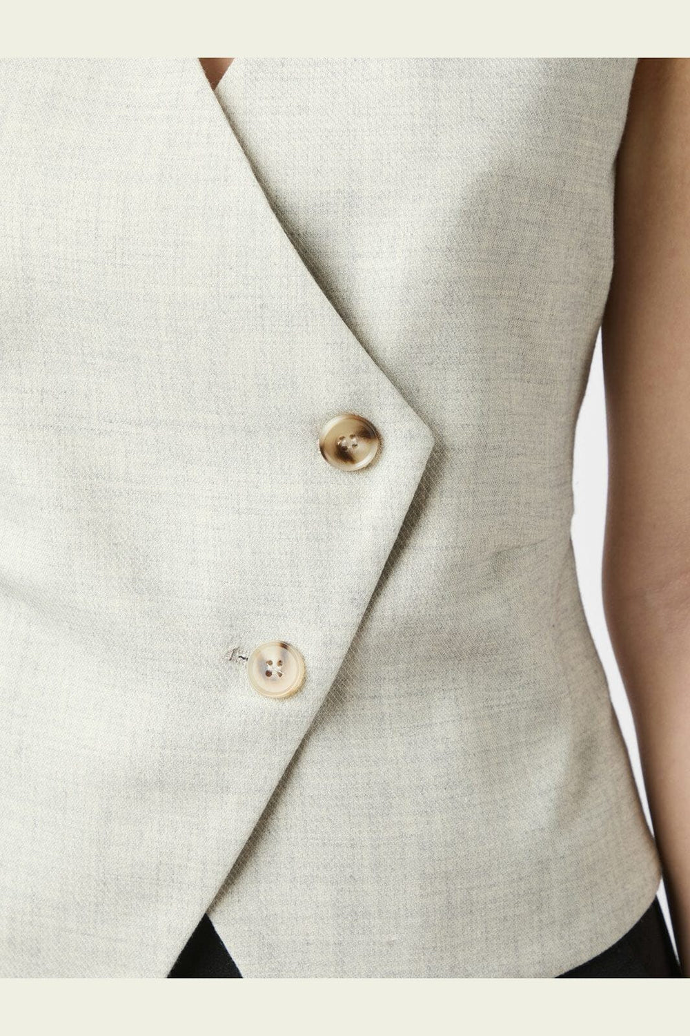Neo Noir - Philippe Melange Waistcoat 165300 - 194 - Stone Melange