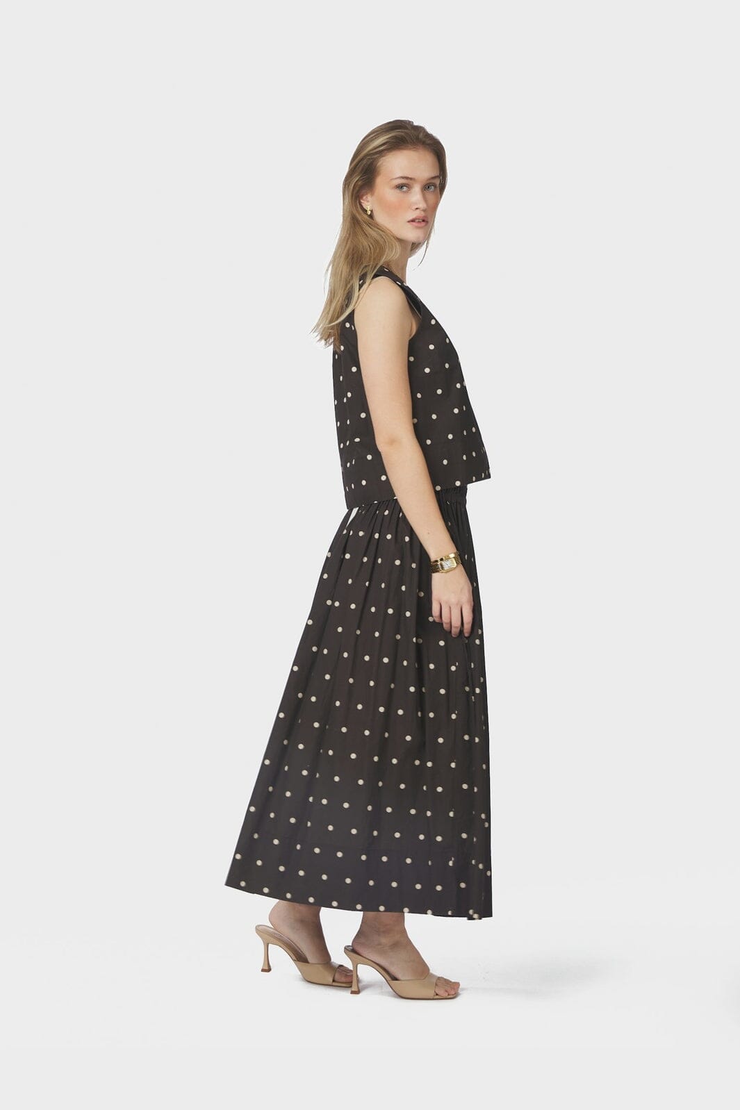 Neo Noir - Polly Dot Top 169334 - 676 - Dark Brown