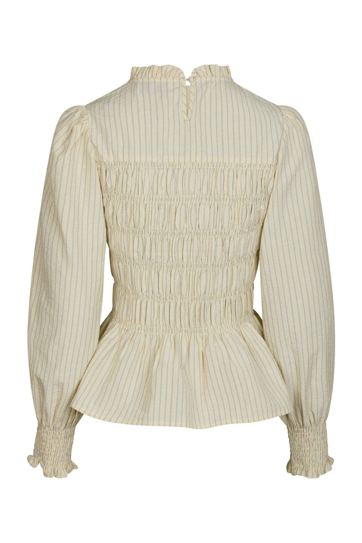 Neo Noir - Possa Crepe Stripe Blouse 166413 - 191 - Light Yellow