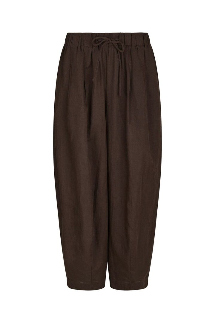 Neo Noir - Prina Linen Pants 167438 - 676 - Dark Brown