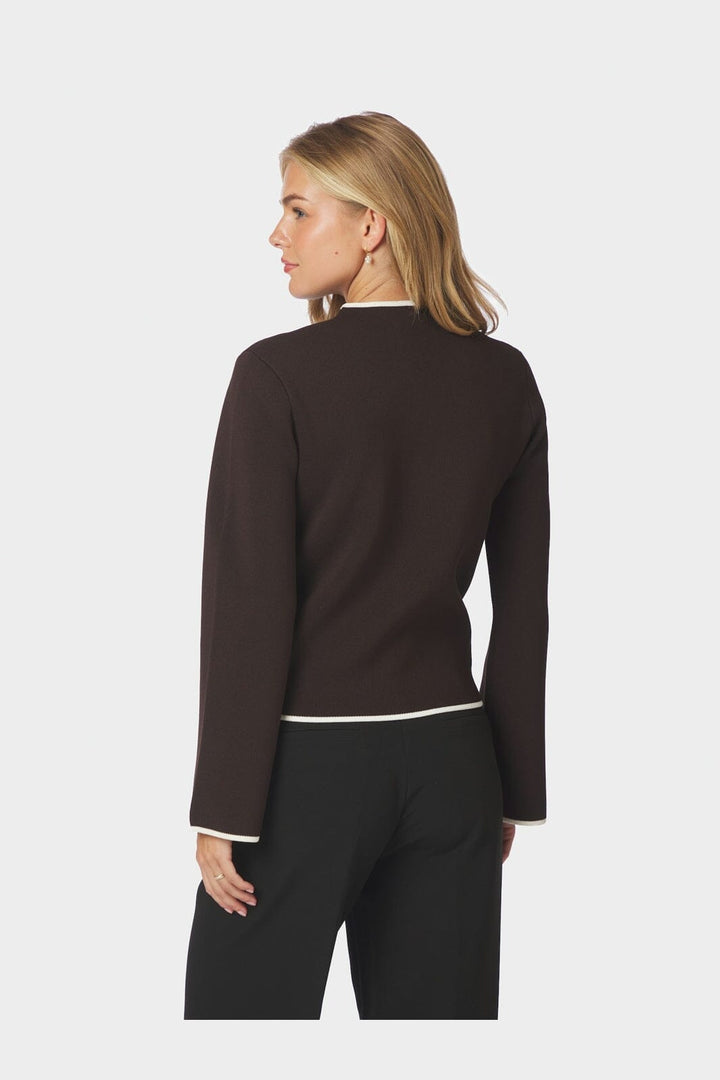 Neo Noir - Quiana Two-Way Zip Knit 170511 - 676 - Dark Brown