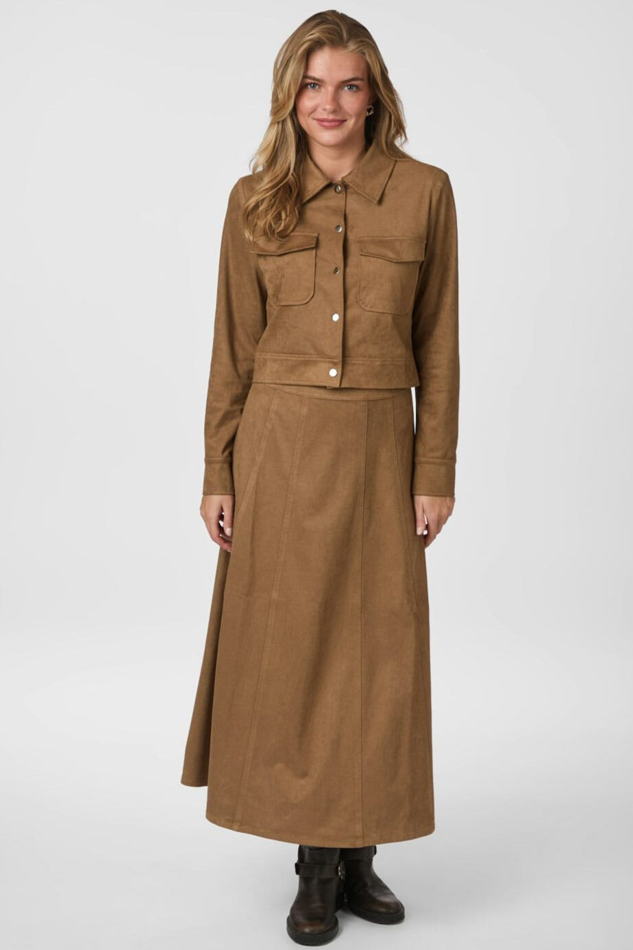 Neo Noir - Raya Faux Suede Skirt 166255 - 604 - Cognac