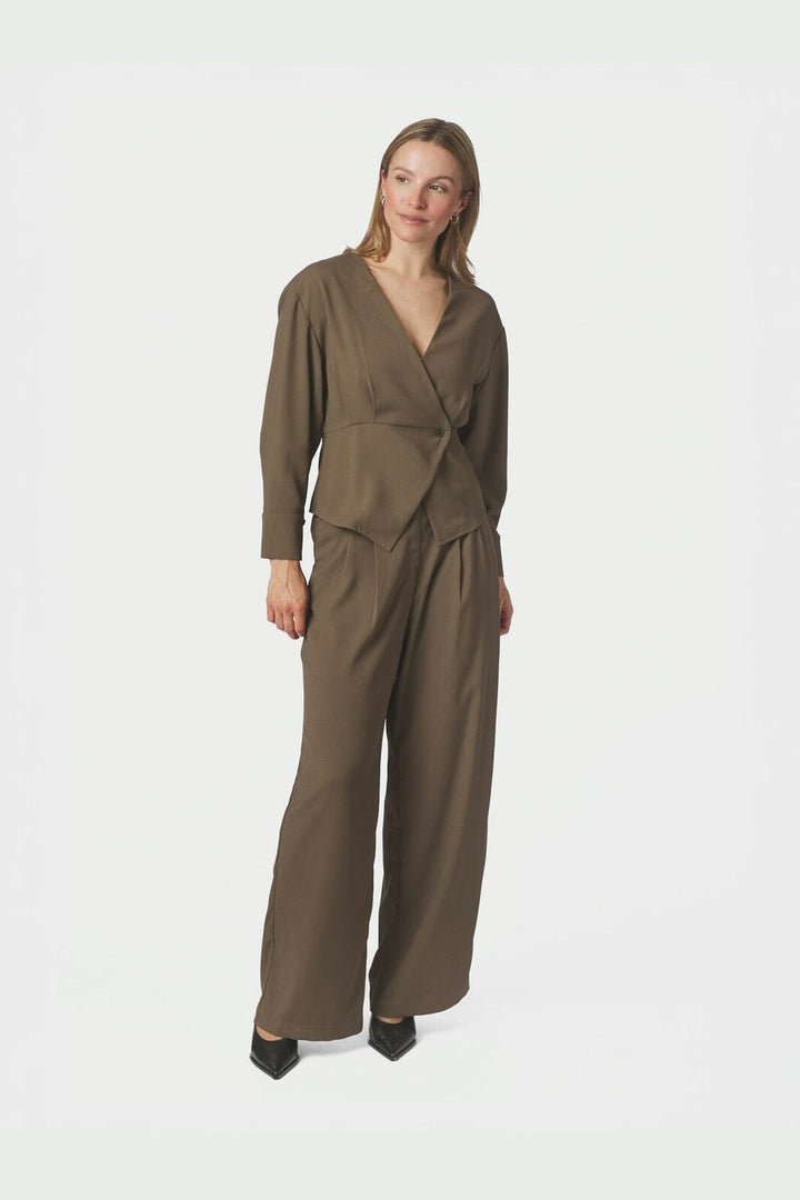 Neo Noir - Reline Crepe Blouse 166171 - 176 - Khaki