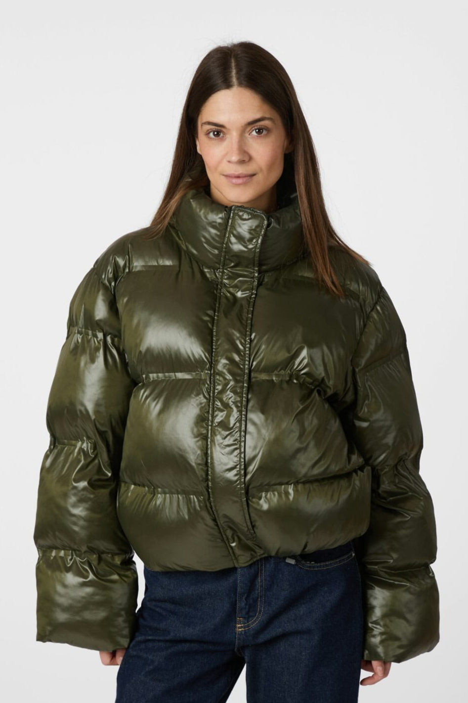 Neo Noir - Rhea Shiny Puffer Jacket 165094 - 605 - Olive