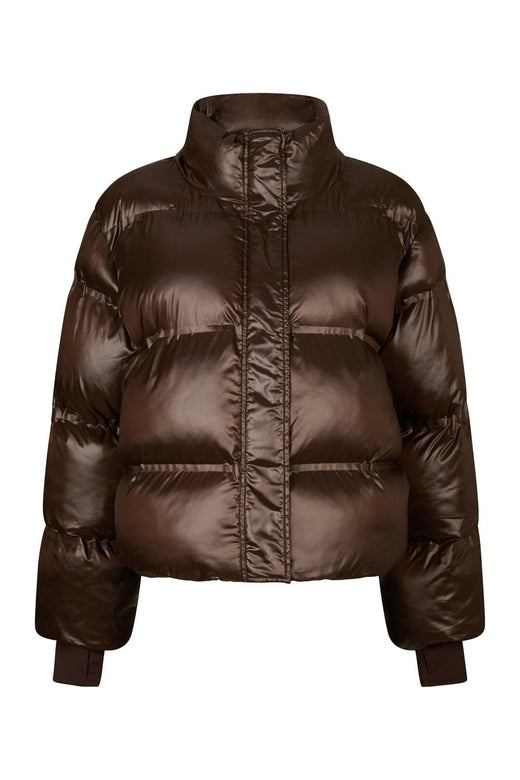 Neo Noir - Rhea Shiny Puffer Jacket 165094 - 676 - Dark Brown