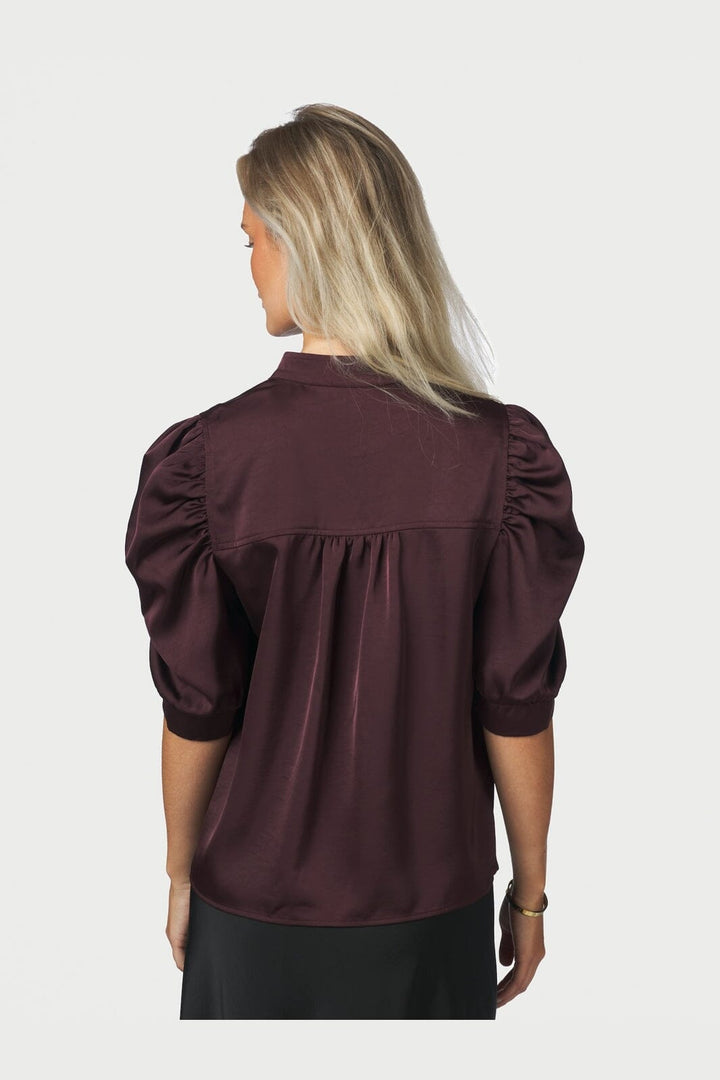 Neo Noir - Roella Heavy Sateen Blouse 162590 - 174 - Burgundy