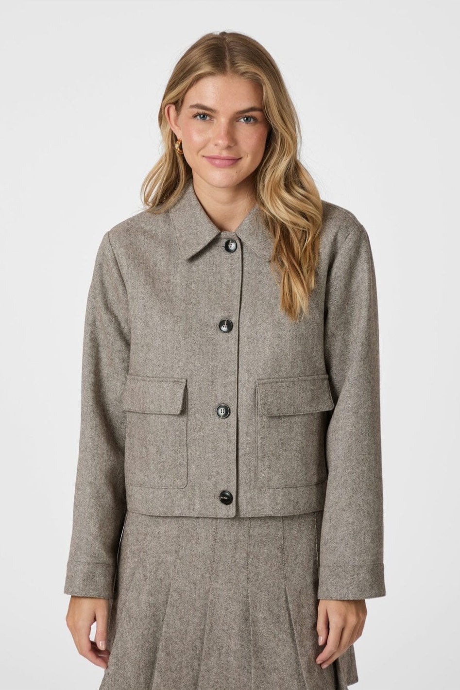 Neo Noir - Romana Herringbone Jacket 164892 - 306 - Dusty Brown