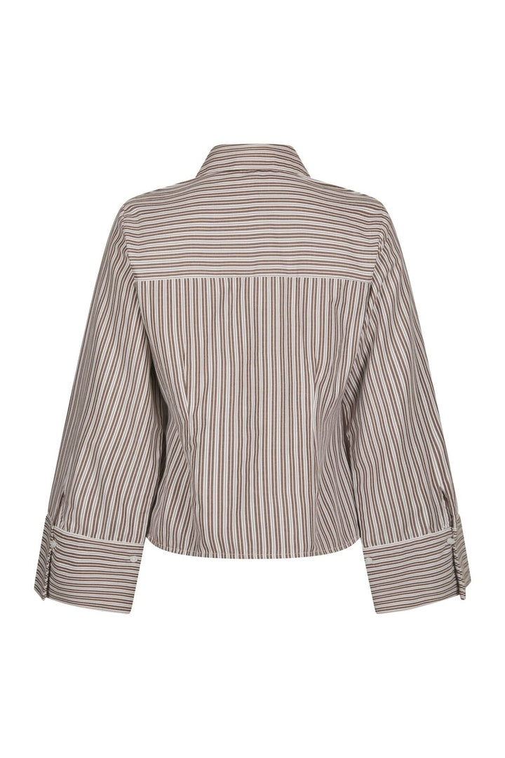 Neo Noir - Rosa Double Mix Stripe Shirt 170949 - 306 - Dusty Brown